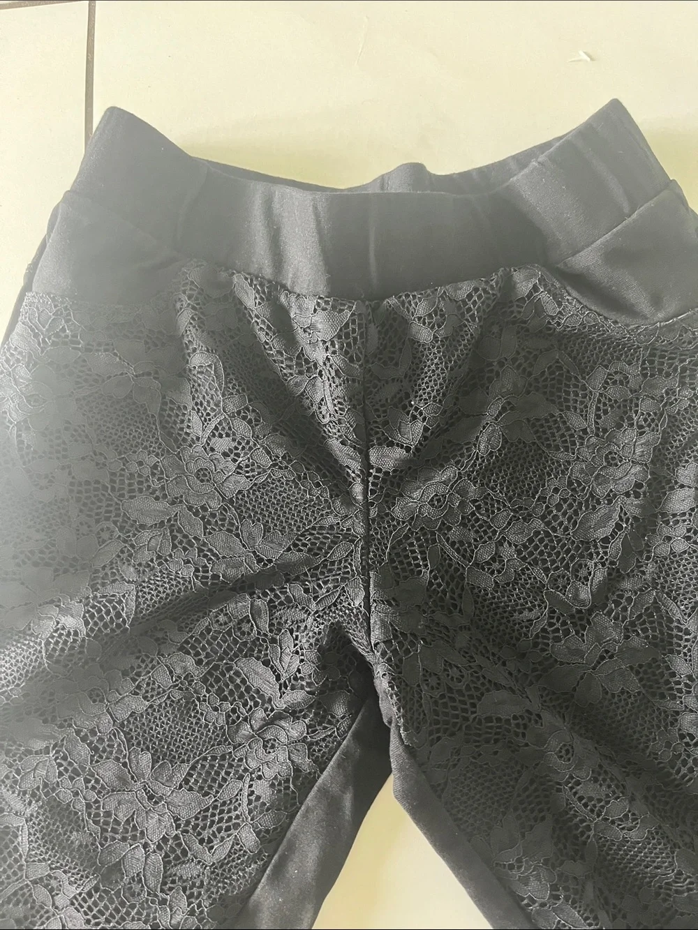 Black Textured Leggings for Women